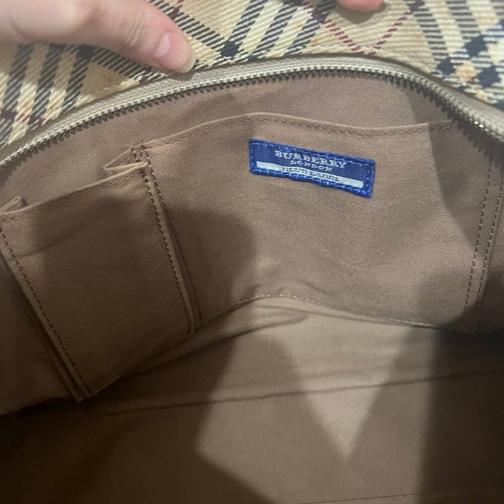 Vintage Burberry Blue Label Tote Hand Bag Nova Check Purse 12x8.5 - Picture 9 of 12